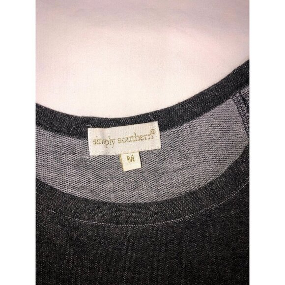 Plaid Top Sparkle Reindeer Womens Size M Red Sequin Gray Mixed Media Christmas - Picture 10 of 11